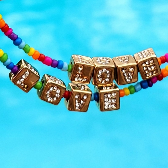 Betsey Johnson Multicolor Beaded Hoop Earrings - Picture 6 of 16